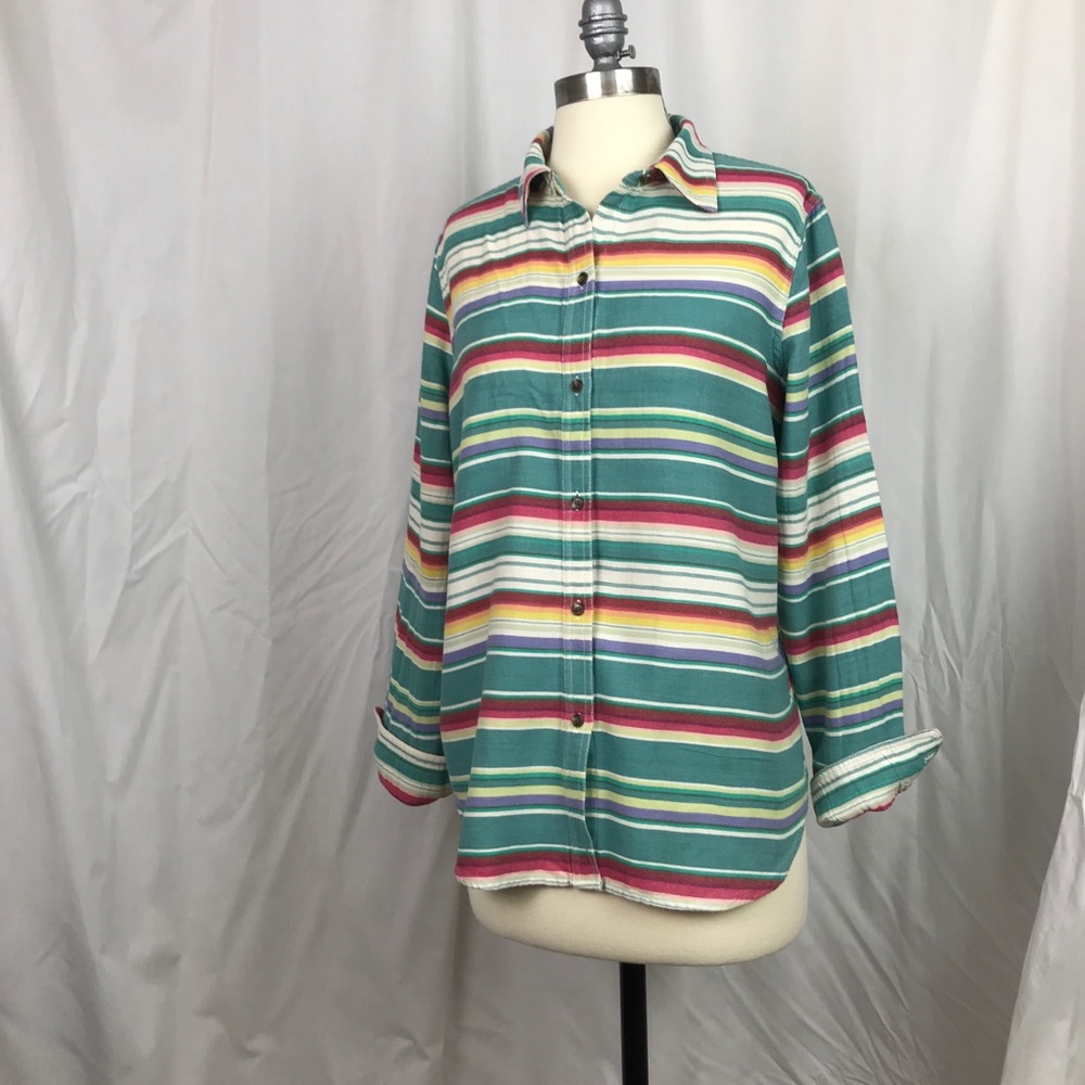 Chaps long sleeve Southwest vibe stripe shirt
